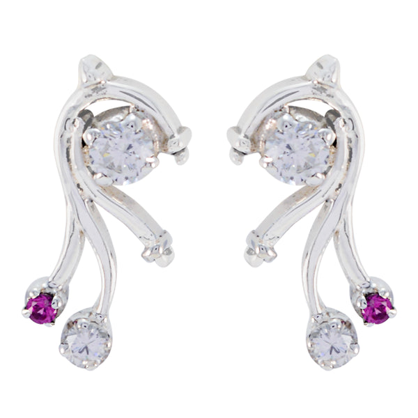 Multi-CZ-African-Agnes-multiple-Stud-multicolor-925-Sterling-Silver-Earring