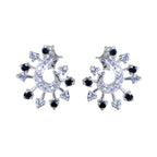 Multi-CZ-Moroccan-Alice-multiple-Stud-multicolor-925-Silver-Earring