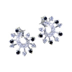 Multi-CZ-Moroccan-Alice-multiple-Stud-multicolor-925-Silver-Earring