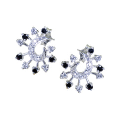 Multi-CZ-Moroccan-Alice-multiple-Stud-multicolor-925-Silver-Earring
