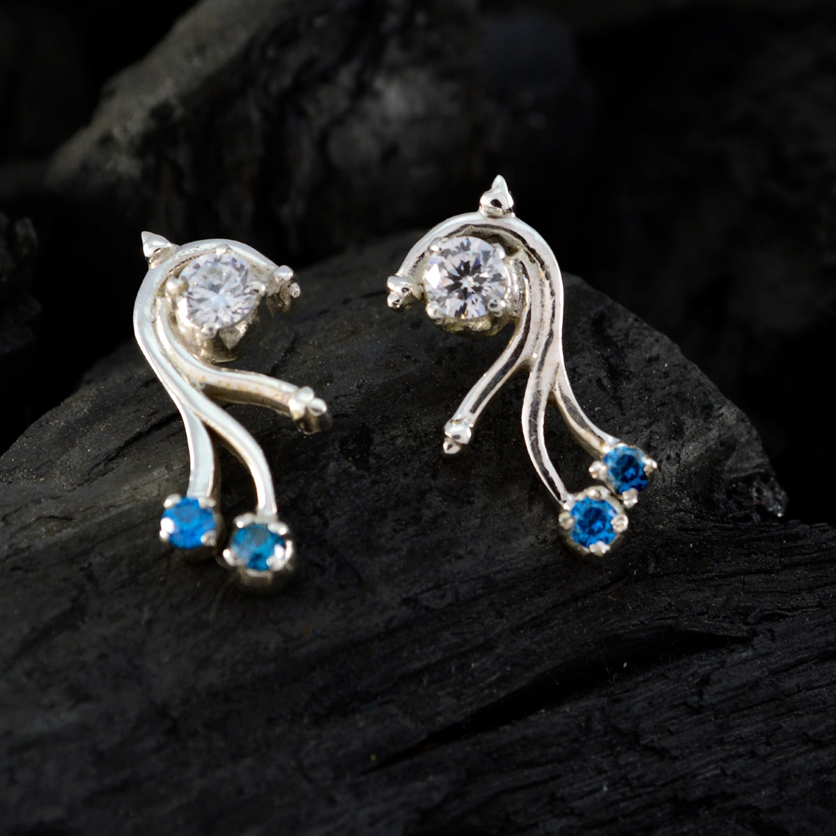 Multi-CZ-Egyptian-Alina-multiple-Stud-multicolor-92.5-Silver-Earring