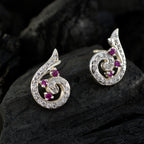 Multi-CZ-American-Amelia-multiple-Stud-multicolor-Silver-Earring