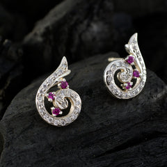 Multi-CZ-American-Amelia-Multiple-Stud-Multicolor-Silber-Ohrring