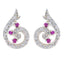 Multi-CZ-American-Amelia-multiple-Stud-multicolor-Silver-Earring