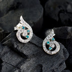 Multi-CZ-Korean-Anna-multiple-Stud-multicolor-925-Sterling-Silver-Earring