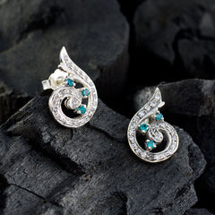 Multi-CZ-Korean-Anna-multiple-Stud-multicolor-925-Sterling-Silver-Earring