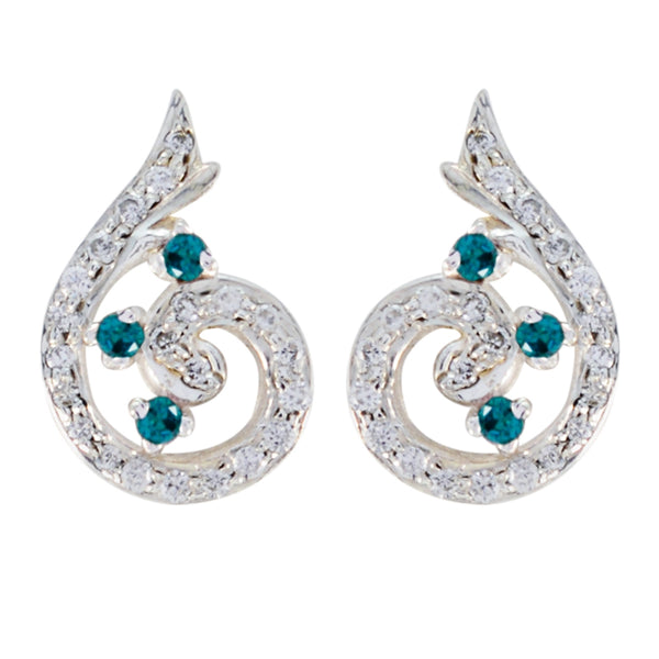 Multi-CZ-Korean-Anna-multiple-Stud-multicolor-925-Sterling-Silver-Earring