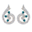 Multi-CZ-Korean-Anna-multiple-Stud-multicolor-925-Sterling-Silver-Earring