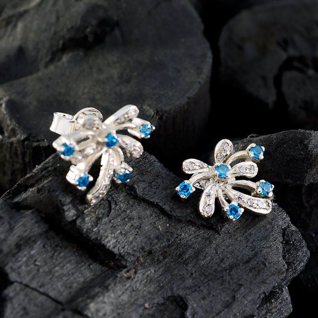 Multi-CZ-Japanese-Aria-multiple-Stud-multicolor-92.5-Silver-Earring