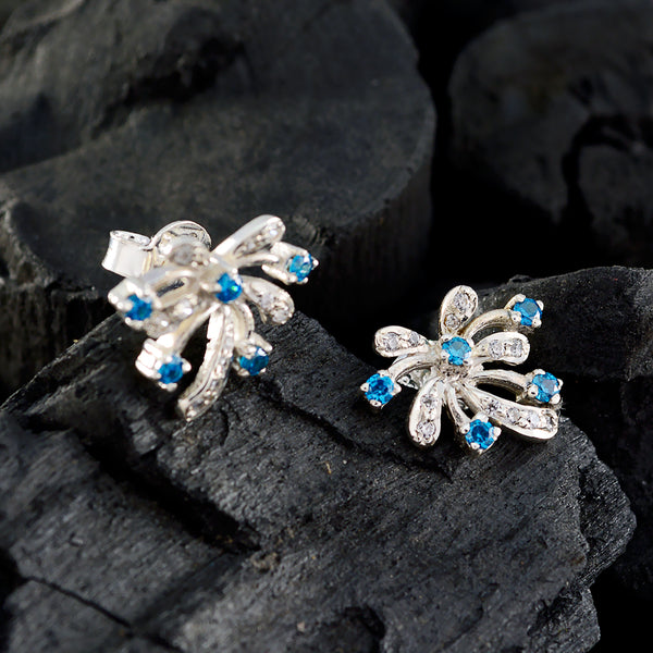 Multi-CZ-Japanese-Aria-multiple-Stud-multicolor-92.5-Silver-Earring