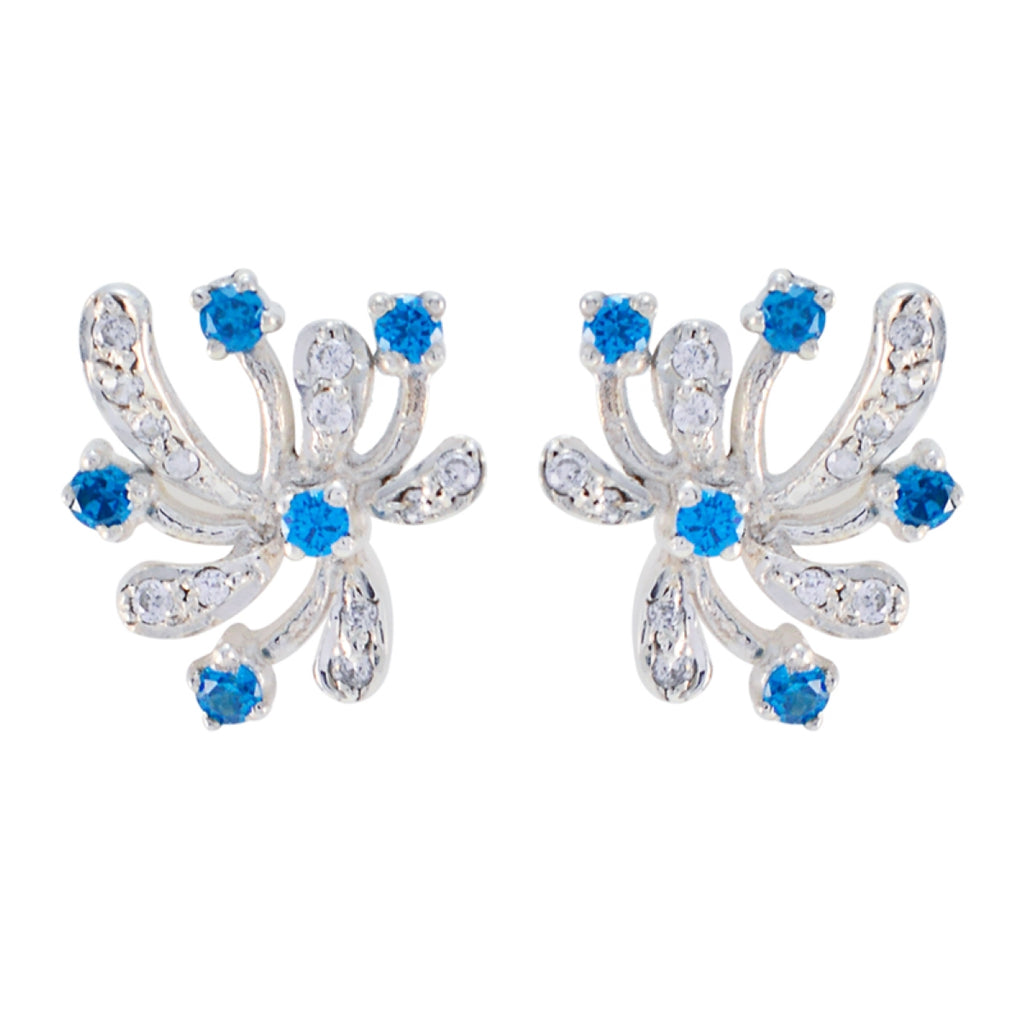 Multi-CZ-Japanese-Aria-multiple-Stud-multicolor-92.5-Silver-Earring