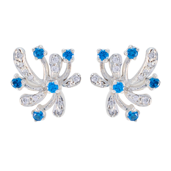 Multi-CZ-Japanese-Aria-multiple-Stud-multicolor-92.5-Silver-Earring