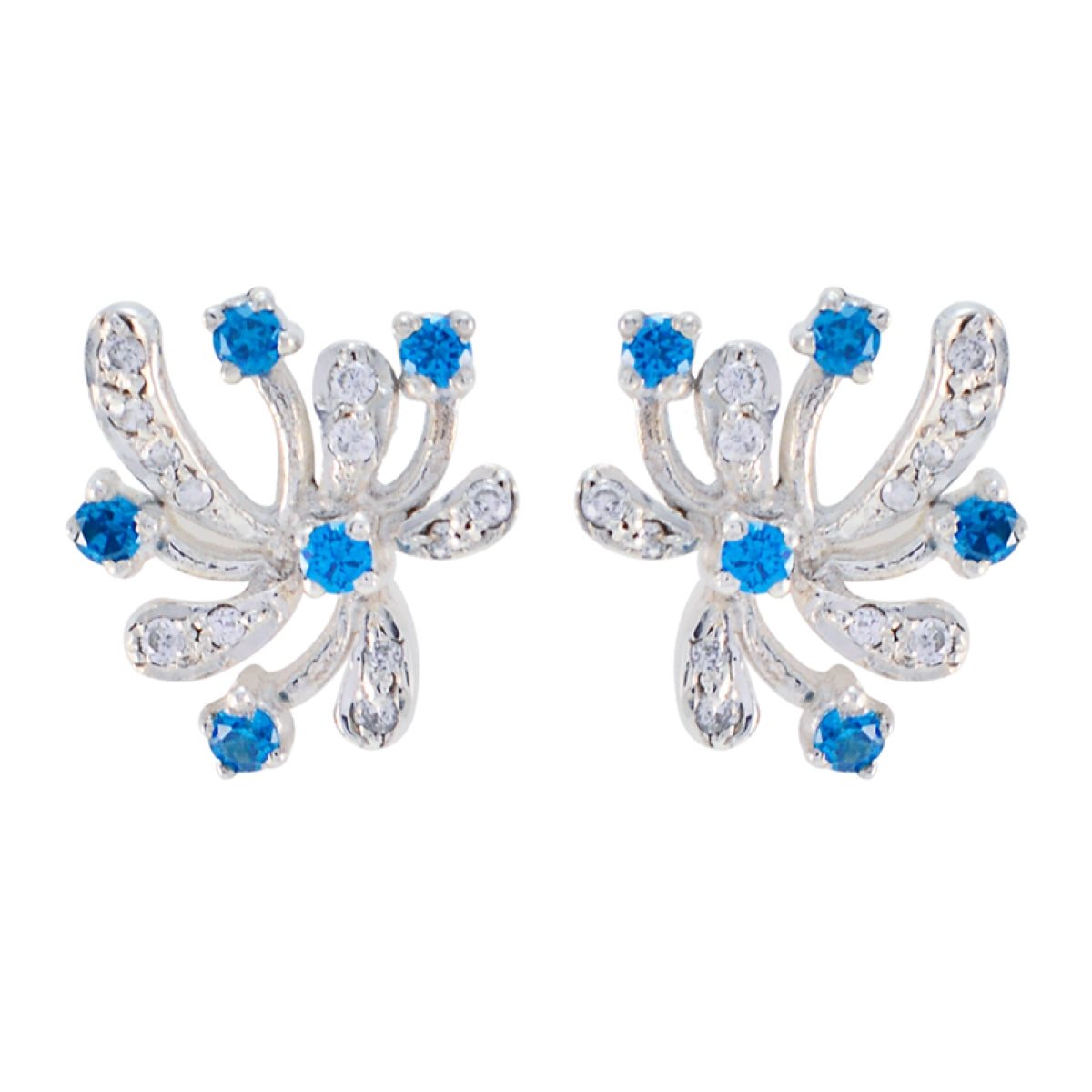 Multi-CZ-Japanese-Aria-multiple-Stud-multicolor-92.5-Silver-Earring