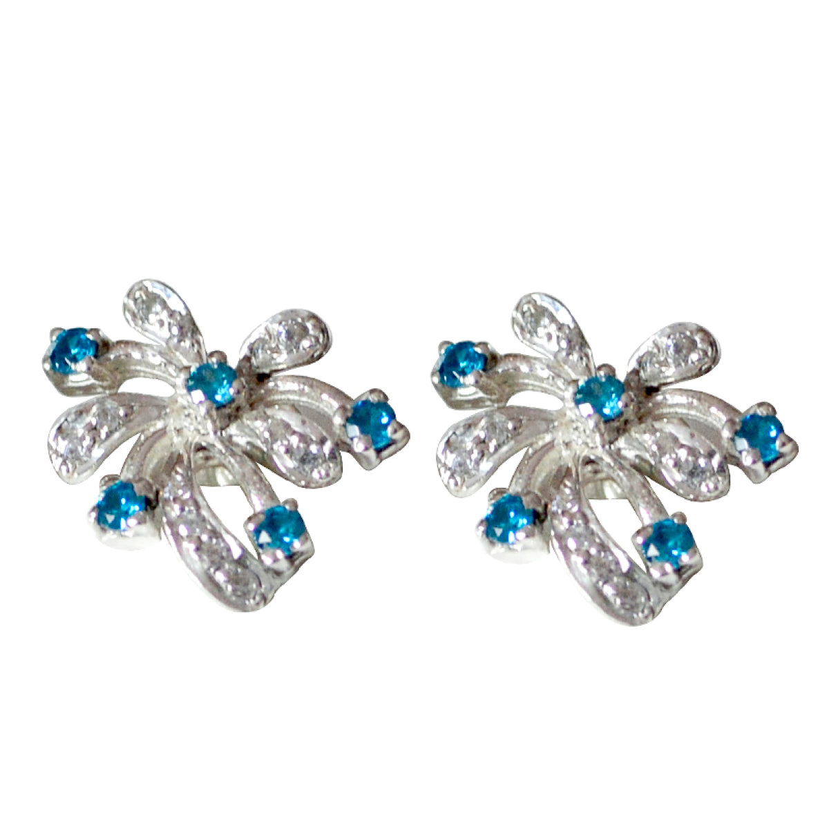 Multi-CZ-Japanese-Aria-multiple-Stud-multicolor-92.5-Silver-Earring