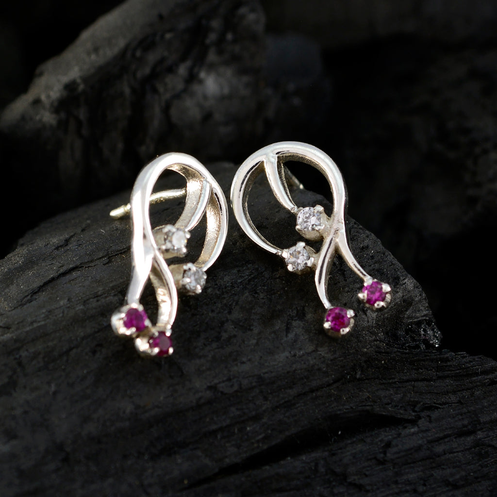 Multi-CZ-Turkish-Audrey-multiple-Stud-multicolor-Sterling-Silver-Earring