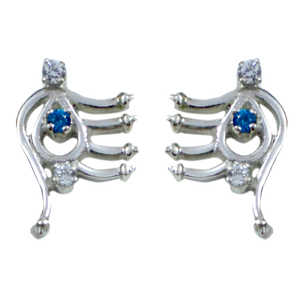 Multi-CZ-Italian-Aurora-multiple-Stud-multicolor-92.5-Silver-Earring