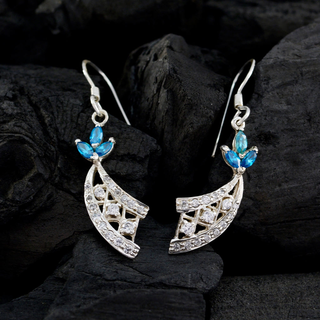 Multi-CZ-Italian-Emilia-multiple-Dangle-multicolor-92.5-Silver-Earring
