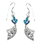 Multi-CZ-Italian-Emilia-multiple-Dangle-multicolor-92.5-Silver-Earring