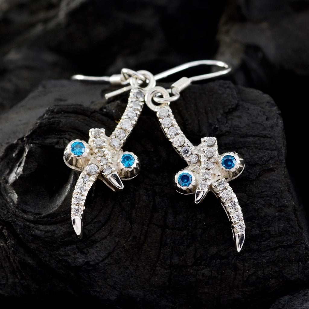 Multi-CZ-Mexican-Emma-multiple-Dangle-multicolor-Silver-Earring