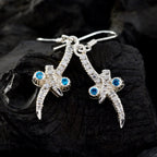 Multi-CZ-Mexican-Emma-multiple-Dangle-multicolor-Silver-Earring