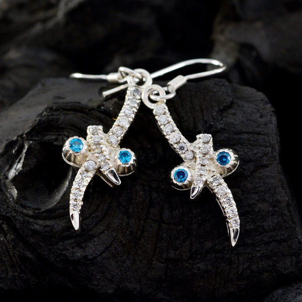 Multi-CZ-Mexican-Emma-multiple-Dangle-multicolor-Silver-Earring