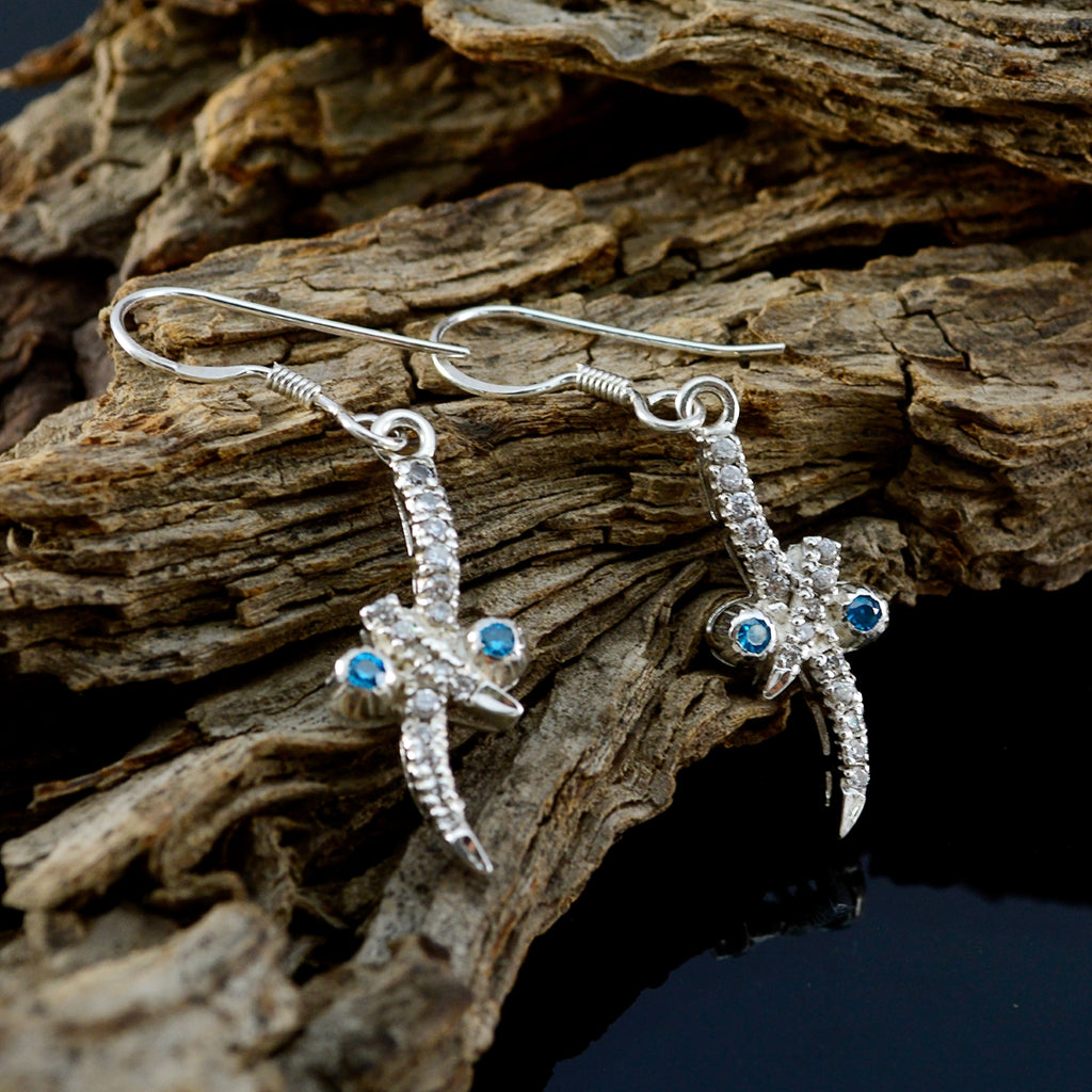 Multi-CZ-Mexican-Emma-multiple-Dangle-multicolor-Silver-Earring