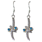 Multi-CZ-Mexican-Emma-multiple-Dangle-multicolor-Silver-Earring