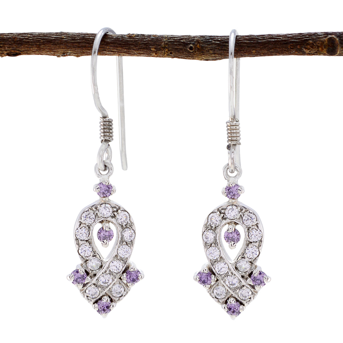 Multi-CZ-Australian-Eva-Multiple-Dangle-Multicolor-925-Silber-Ohrring Hauptbild