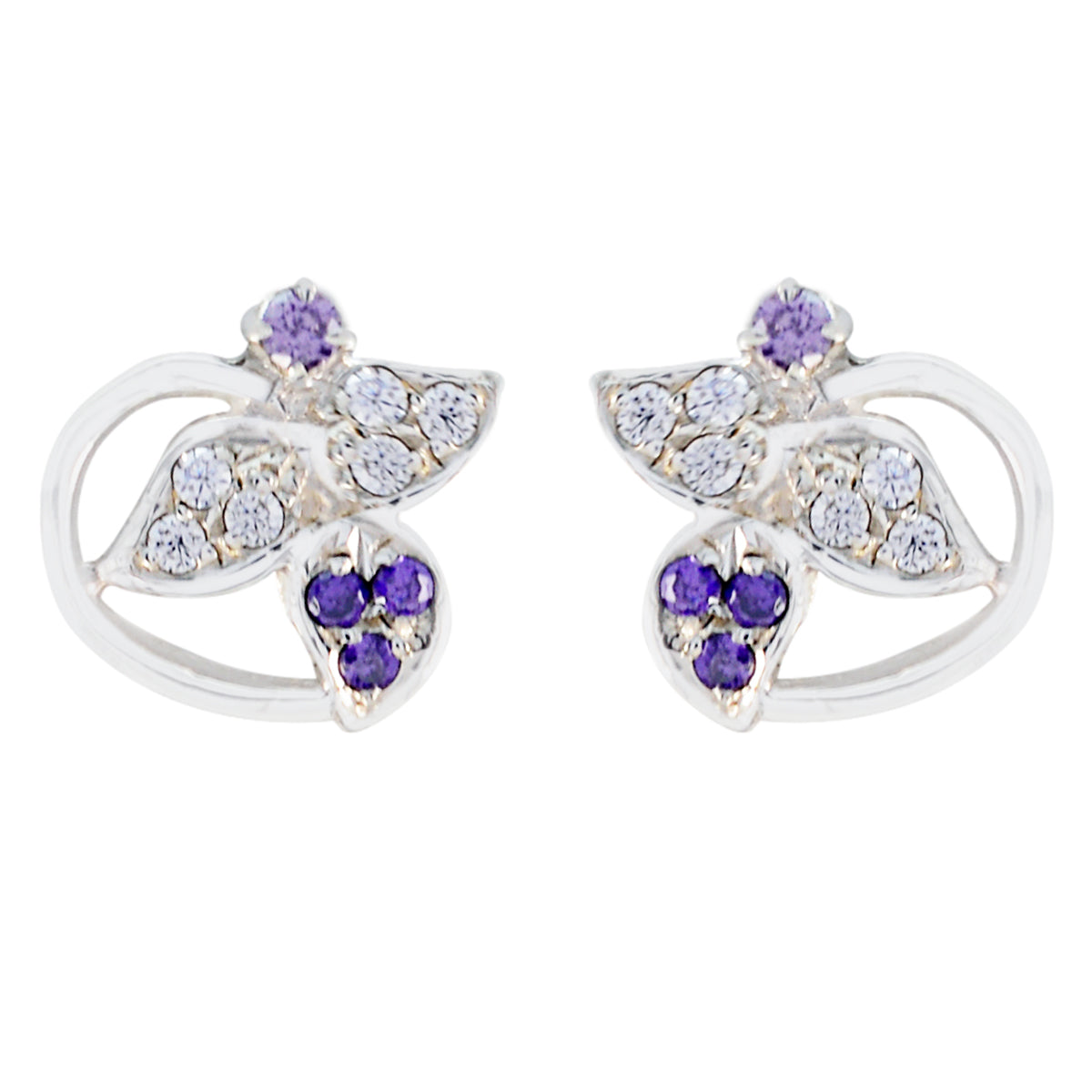 Multi-CZ-German-Ivana-multiple-Dangle-multicolor-Silver-Earring Imagen principal del producto