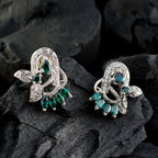 Multi-CZ-French-Milagros-multiple-Stud-multicolor-925-Sterling-Silver-Earring