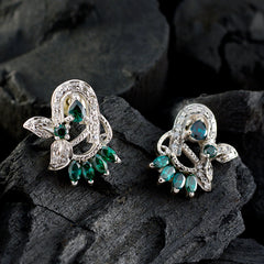 Multi-CZ-French-Milagros-multiple-Stud-multicolor-925-Sterling-Silver-Earring