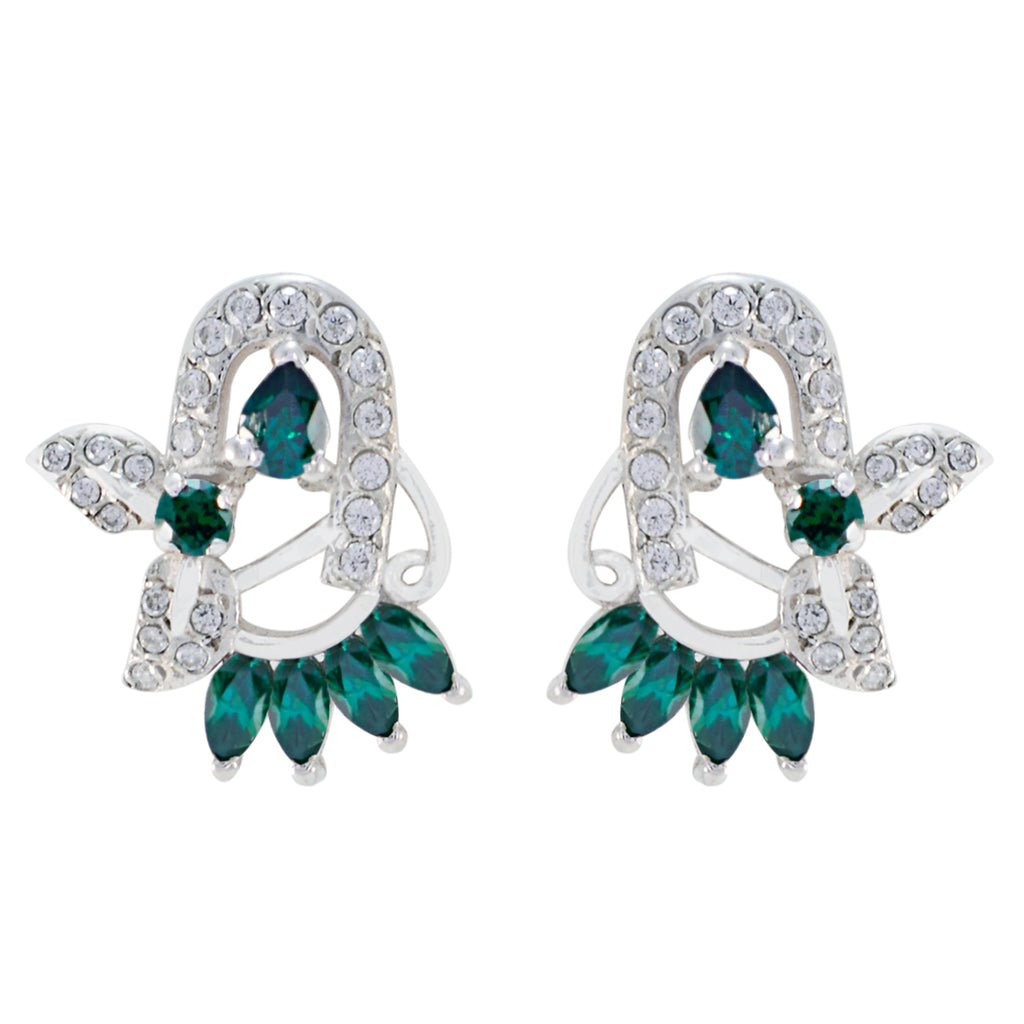 Multi-CZ-French-Milagros-multiple-Stud-multicolor-925-Sterling-Silver-Earring