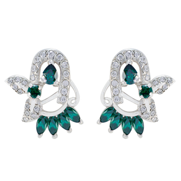 Multi-CZ-French-Milagros-multiple-Stud-multicolor-925-Sterling-Silver-Earring