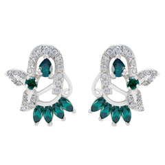 Multi-CZ-French-Milagros-multiple-Stud-multicolor-925-Sterling-Silver-Earring
