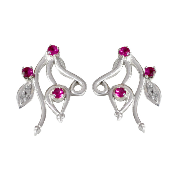 Multi-CZ-African-Nayara-multiple-Stud-multicolor-Silver-Earring