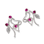 Multi-CZ-African-Nayara-Multiple-Stud-Multicolor-Silber-Ohrring