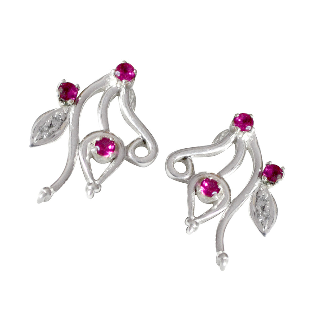 Multi-CZ-African-Nayara-multiple-Stud-multicolor-Silver-Earring