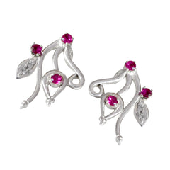 Multi-CZ-African-Nayara-multiple-Stud-multicolor-Silver-Earring