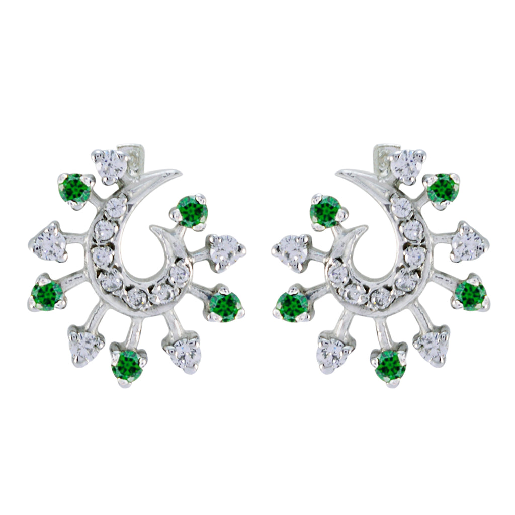 Multi-CZ-Russian-Noelia-multiple-Stud-multicolor-Sterling-Silver-Earring