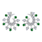 Multi-CZ-Russian-Noelia-multiple-Stud-multicolor-Sterling-Silver-Earring