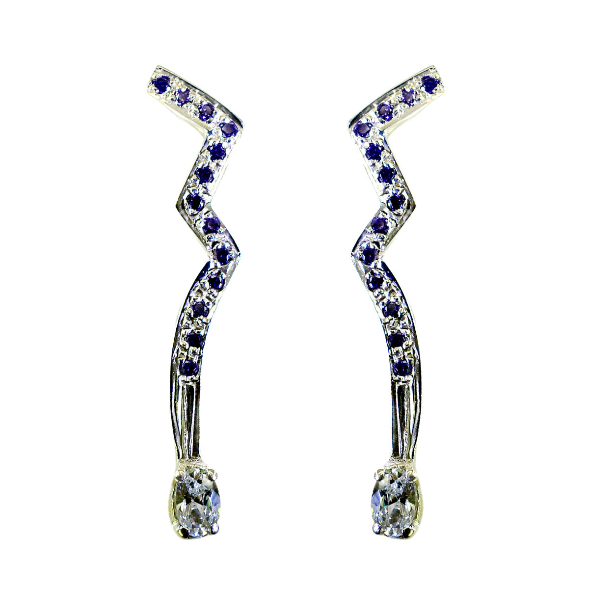 Multi-CZ-Mexican-Ava-multiple-Stud-multicolor-925-Silver-Earring メイン画像