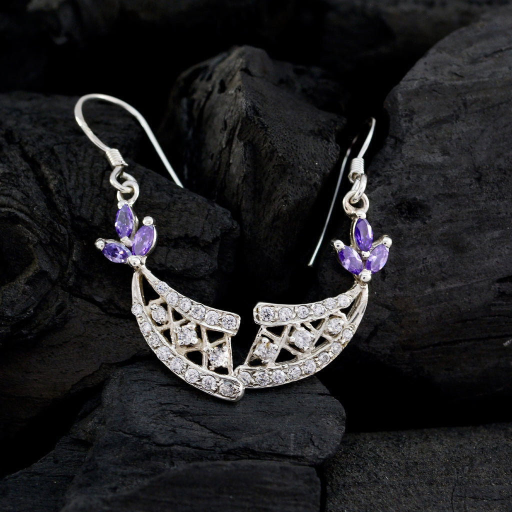 Multi-CZ-Australian-Bella-multiple-Dangle-multicolor-Sterling-Silver-Earring