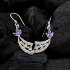 Multi-CZ-Australian-Bella-multiple-Dangle-multicolor-Sterling-Silver-Earring