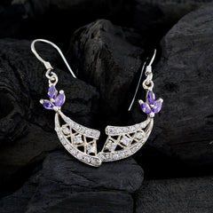 Multi-CZ-Australian-Bella-multiple-Dangle-multicolor-Sterling-Silver-Earring