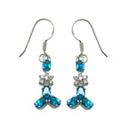 Multi-CZ-Spanish-Bianca-multiple-Dangle-multicolor-Sterling-Silver-Earring