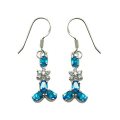 Multi-CZ-Spanish-Bianca-multiple-Dangle-multicolor-Sterling-Silver-Earring