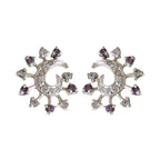 Multi-CZ-German-Charlotte-multiple-Stud-multicolor-92.5-Silver-Earring