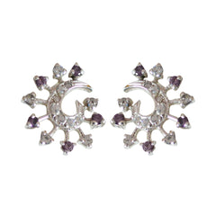 Multi-CZ-German-Charlotte-multiple-Stud-multicolor-92.5-Silver-Earring
