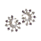 Multi-CZ-German-Charlotte-multiple-Stud-multicolor-92.5-Silver-Earring
