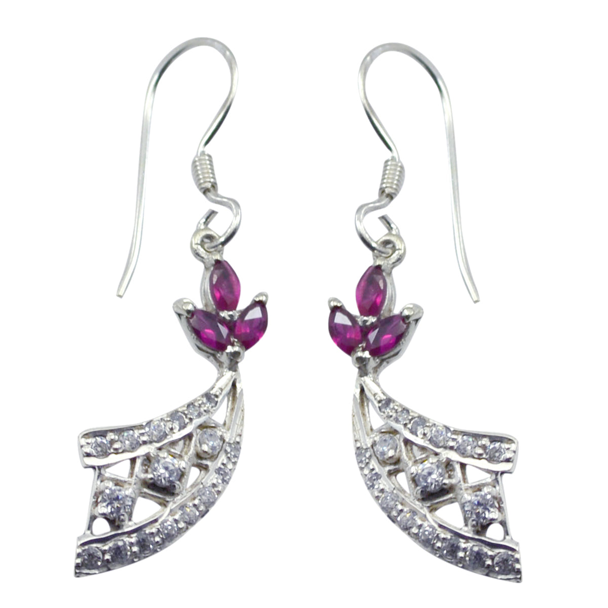 Multi-CZ-African-Chloe-multiple-Dangle-multicolor-925-Silver-Earring